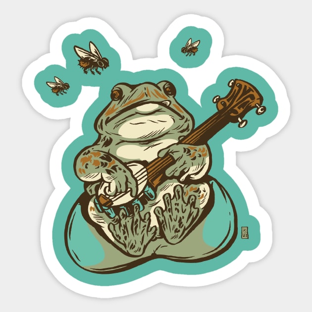 Banjo Frog Sticker by Thomcat23